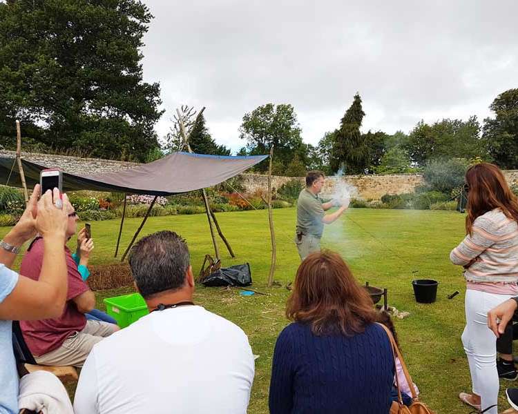 Bush craft in the walled garden at Winton Castle