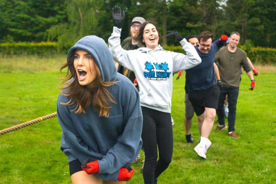 Tug o war at Winton Castle